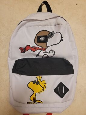 Vans RARE 2017 Peanuts White Snoopy & Woodstock Backpack MN old Skool